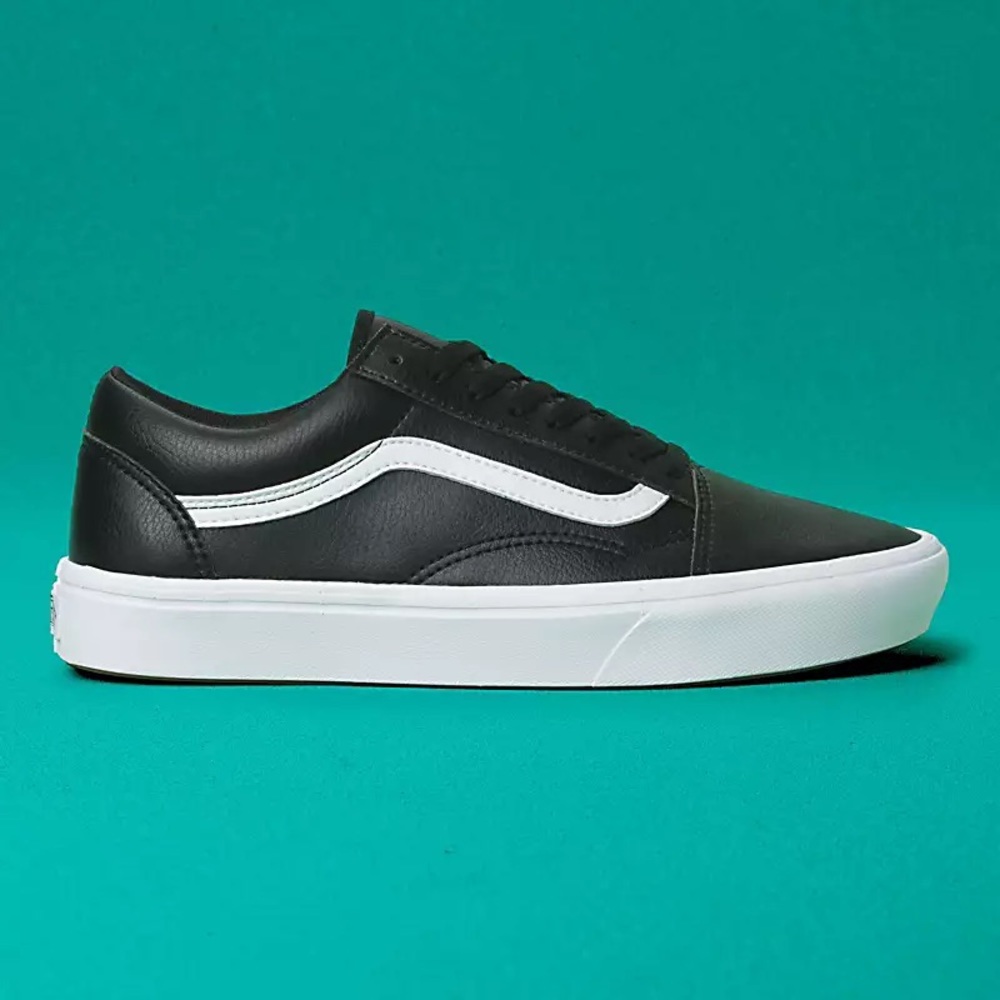 VANS CLASSIC COMFYCUSH OLD SKOOL BLACK LEATHER SHOE 6.5